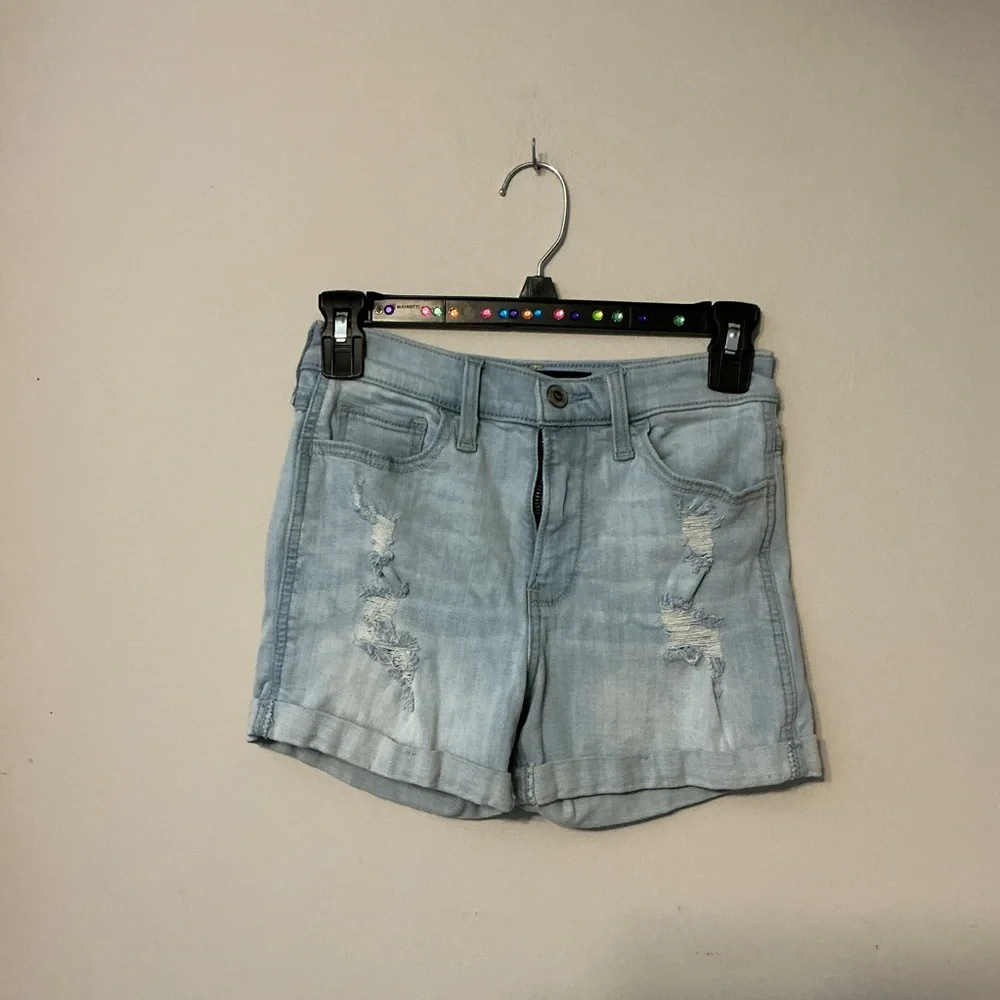 Hollister Light Blue High-Rise Denim Shorts